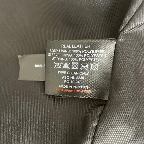 Barneys black 100% sheep leather jacket, size US 10 - Picture 5 of 10